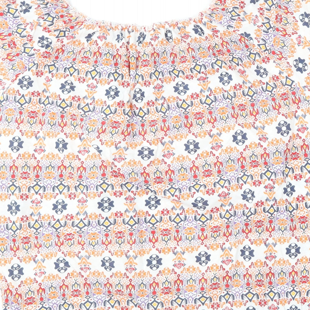 BPC Selection  Womens Multicoloured Geometric Polyester Basic T-Shirt Size XL Off the Shoulder