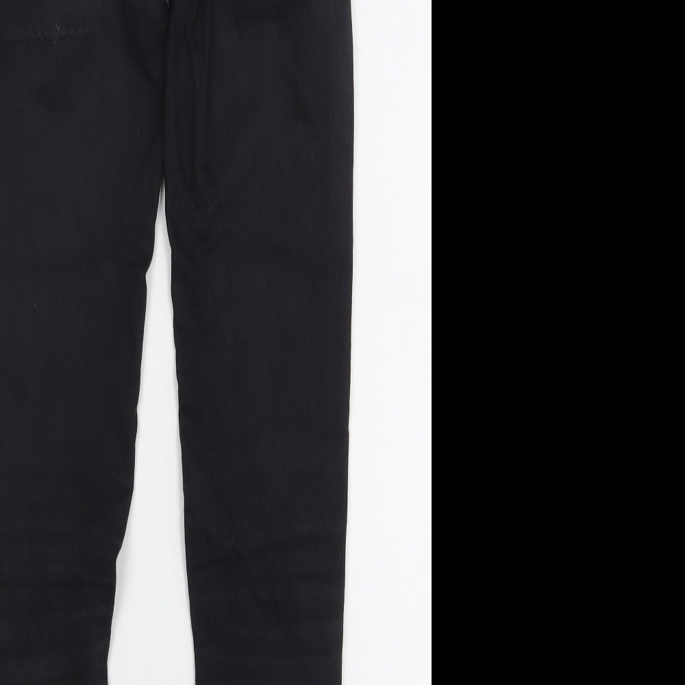 Topshop Womens Black  Cotton Skinny Jeans Size 24 in L29 in Regular