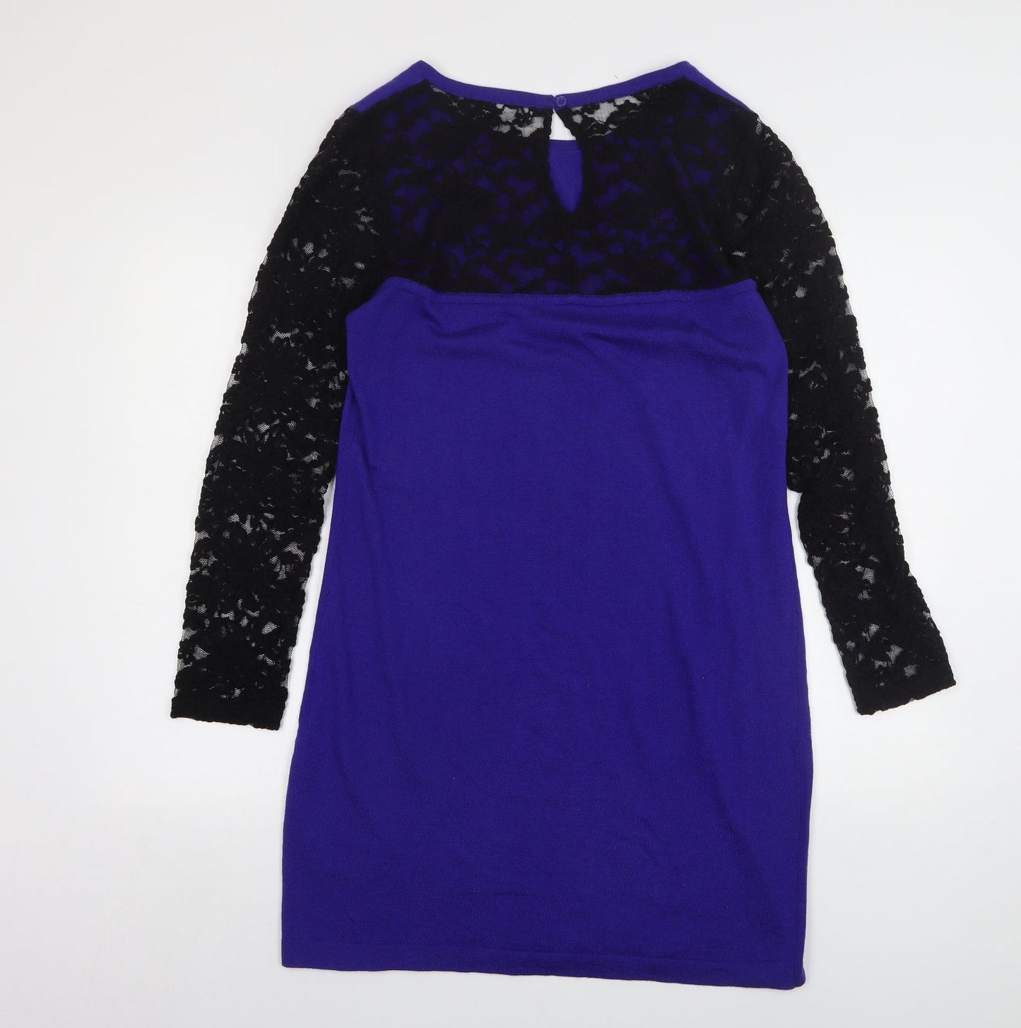 Almost Famous Womens Purple  Acrylic Jumper Dress  Size XL  Round Neck