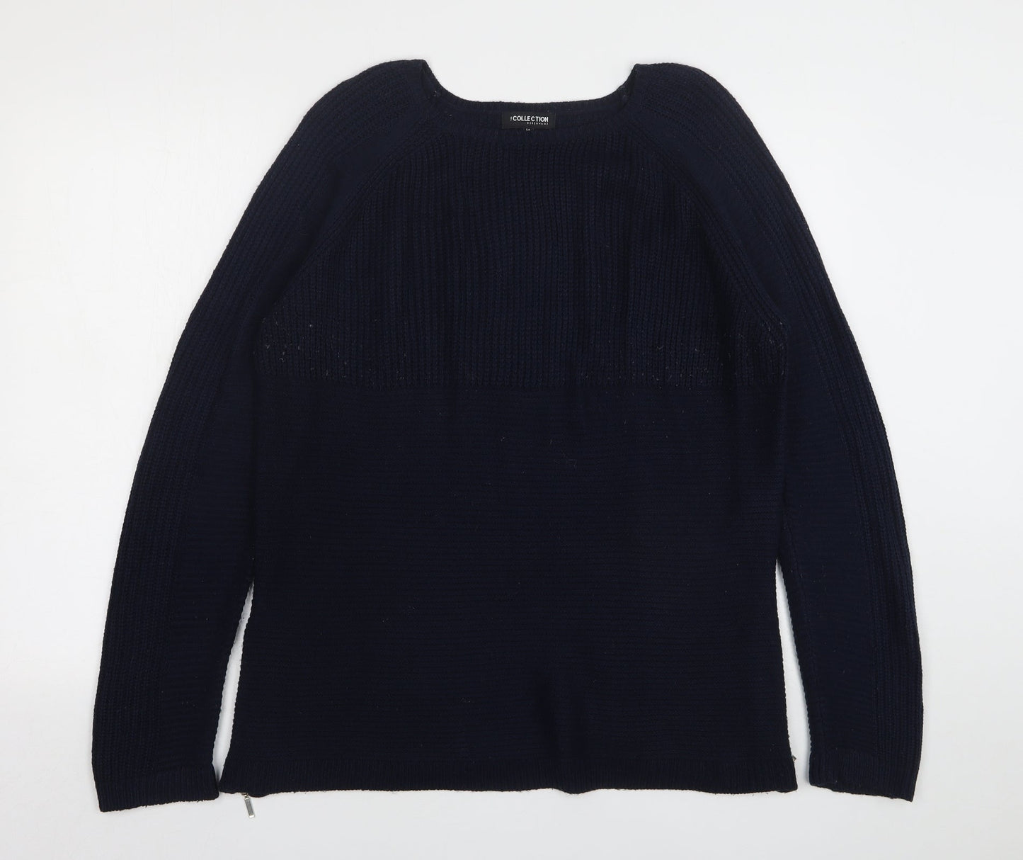 Debenhams  Womens Blue Round Neck  Acrylic Pullover Jumper Size 14