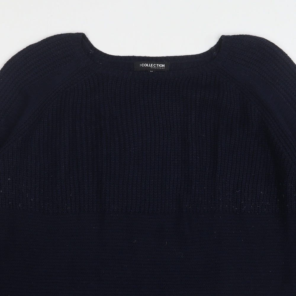 Debenhams  Womens Blue Round Neck  Acrylic Pullover Jumper Size 14