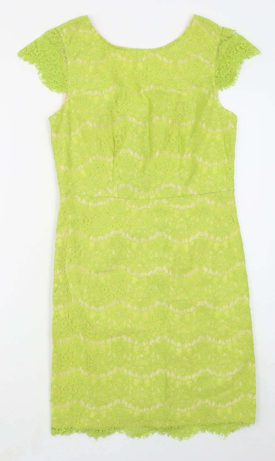 Darling Womens Green  Nylon Pencil Dress  Size M  Round Neck Zip