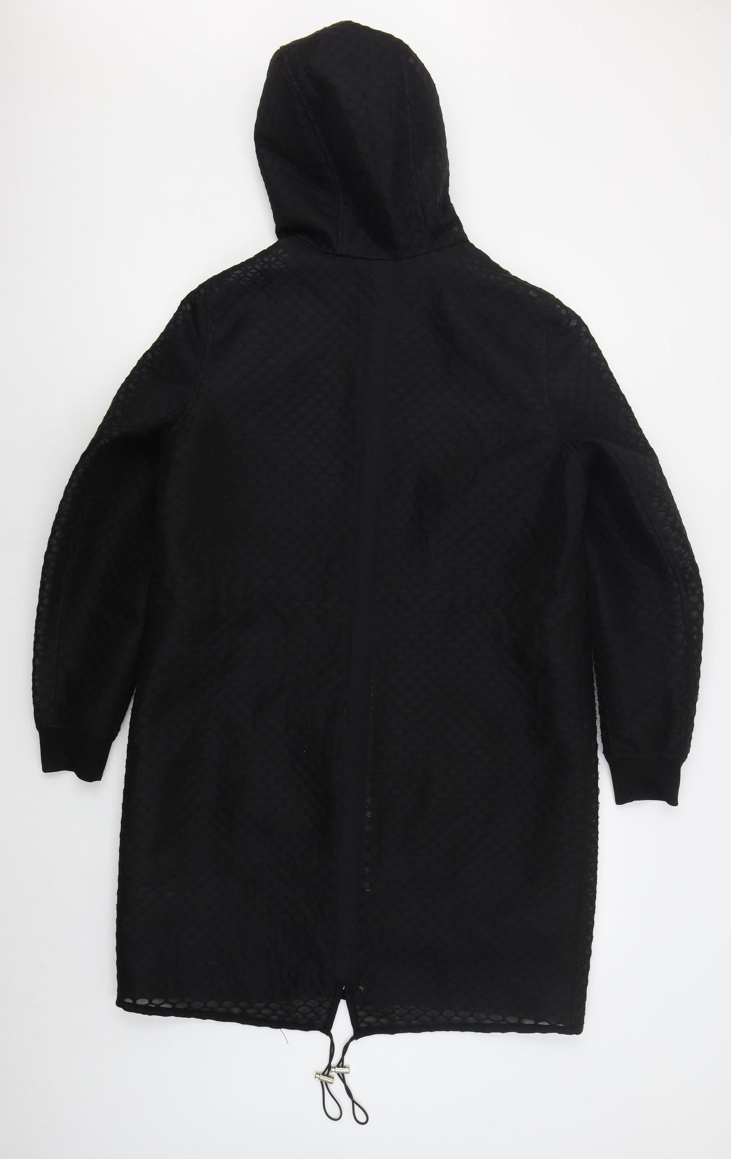 Dunnes Womens Black Geometric  Jacket Coat Size 12  Zip