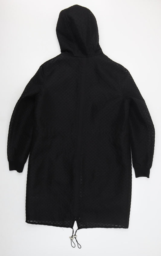 Dunnes Womens Black Geometric  Jacket Coat Size 12  Zip