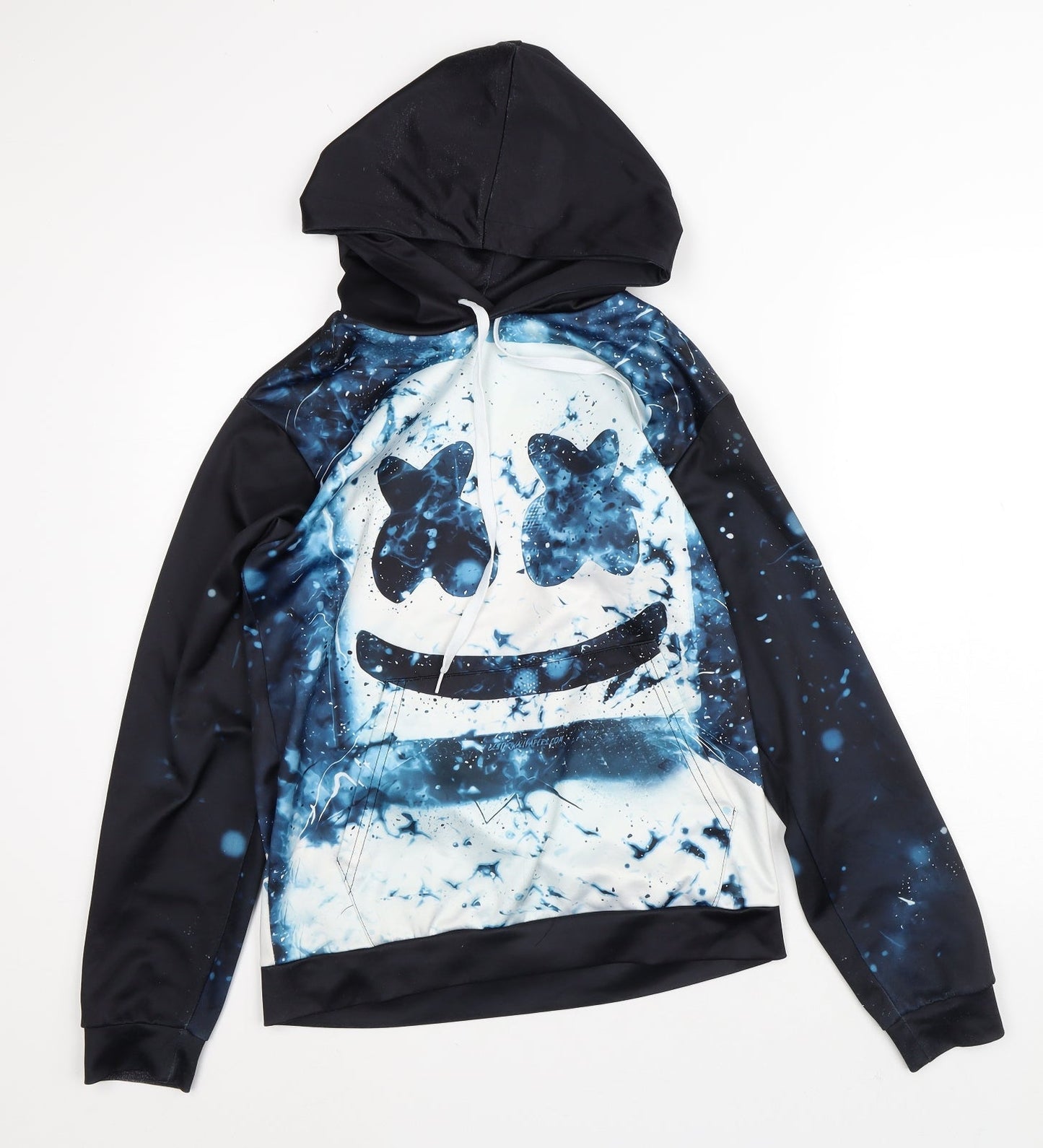 Preworn Mens Black  Polyester Pullover Hoodie Size S