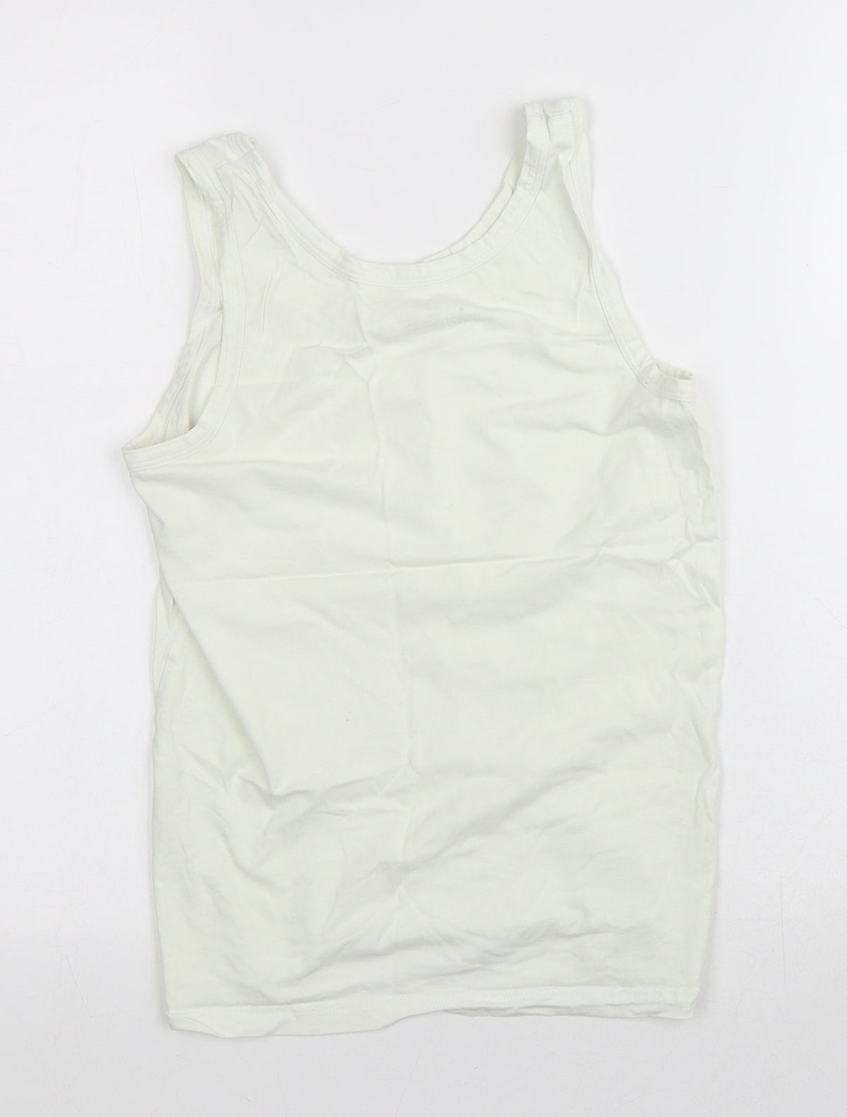 Smart Start Girls White  100% Cotton Basic Tank Size 10-11 Years Round Neck