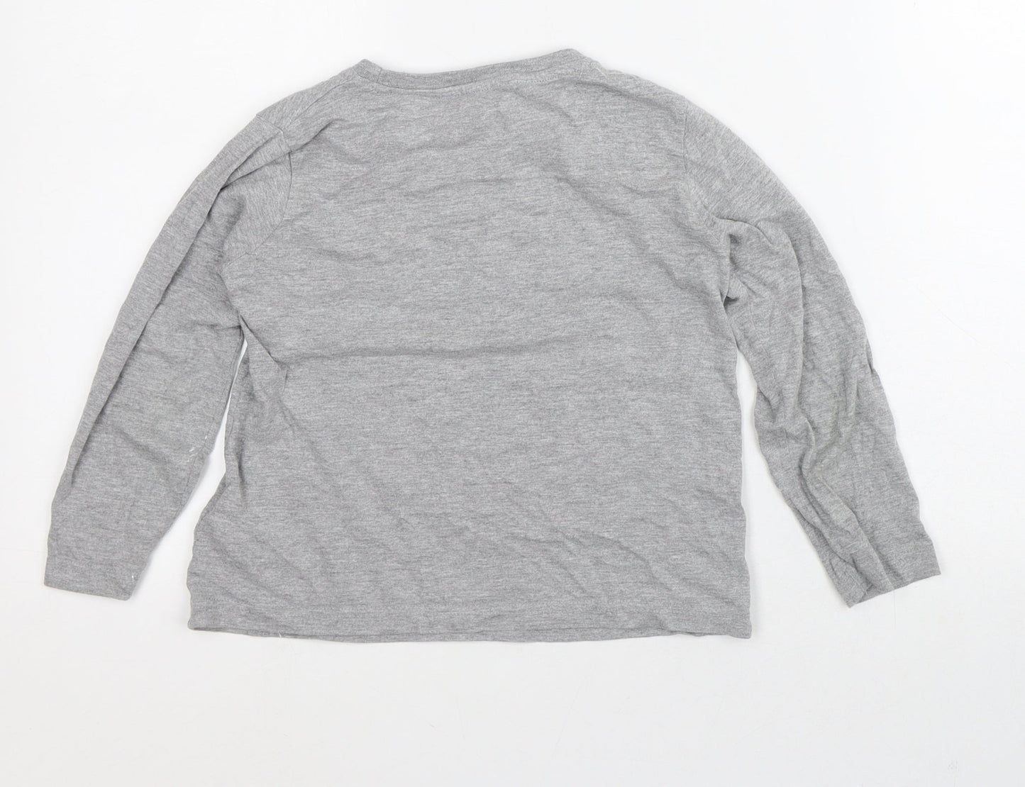 Primark Boys Grey  Cotton Pullover T-Shirt Size 6-7 Years Crew Neck  - Stegosaurus