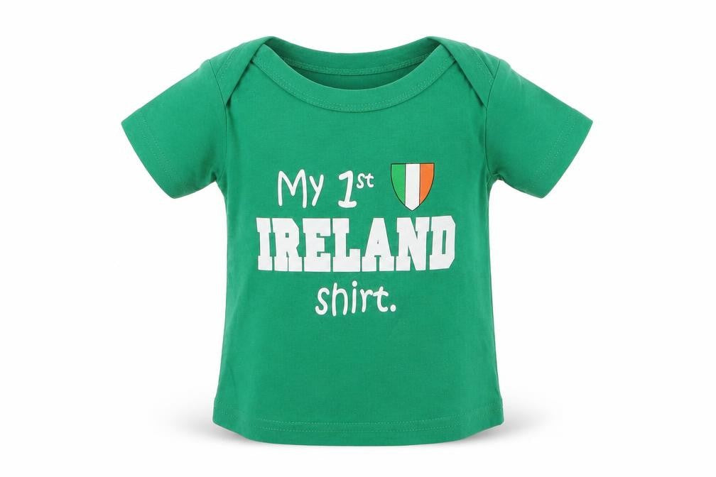 O'Neills Boys Green  100% Cotton Jersey T-Shirt Size 12-18 Months Crew Neck Pullover - Ireland