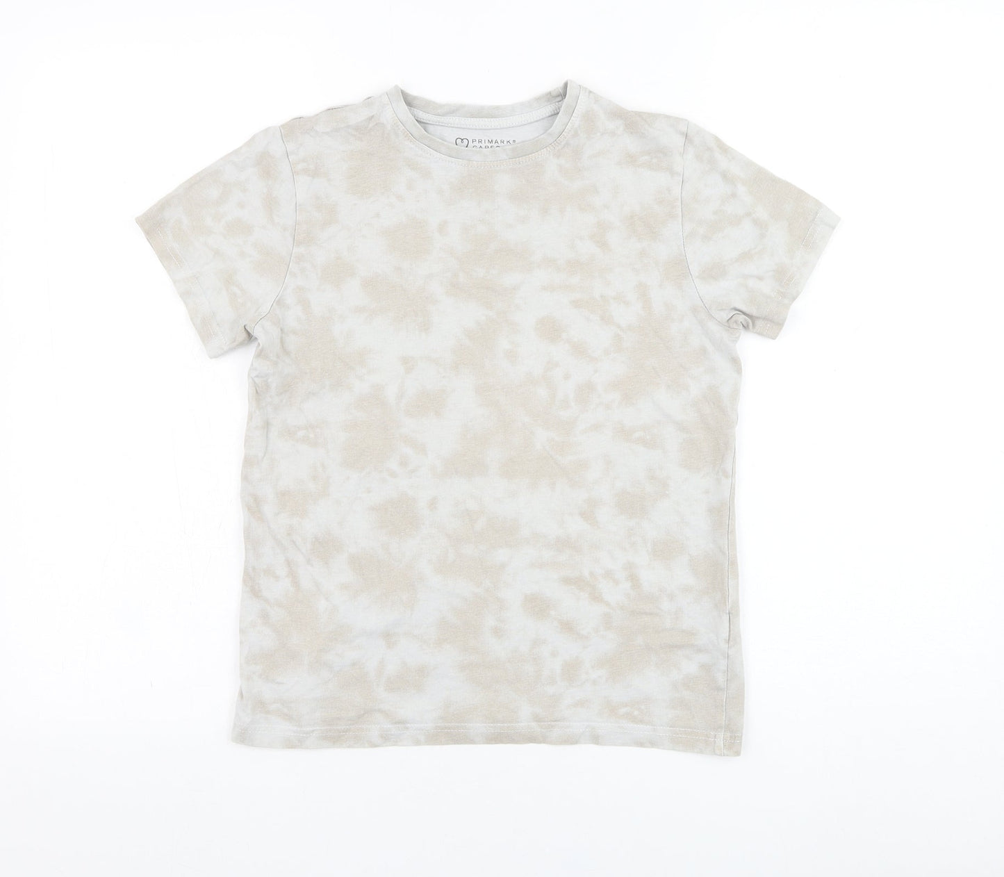 Primark Boys Grey  Cotton Basic T-Shirt Size 10-11 Years Round Neck Pullover - Tie dye
