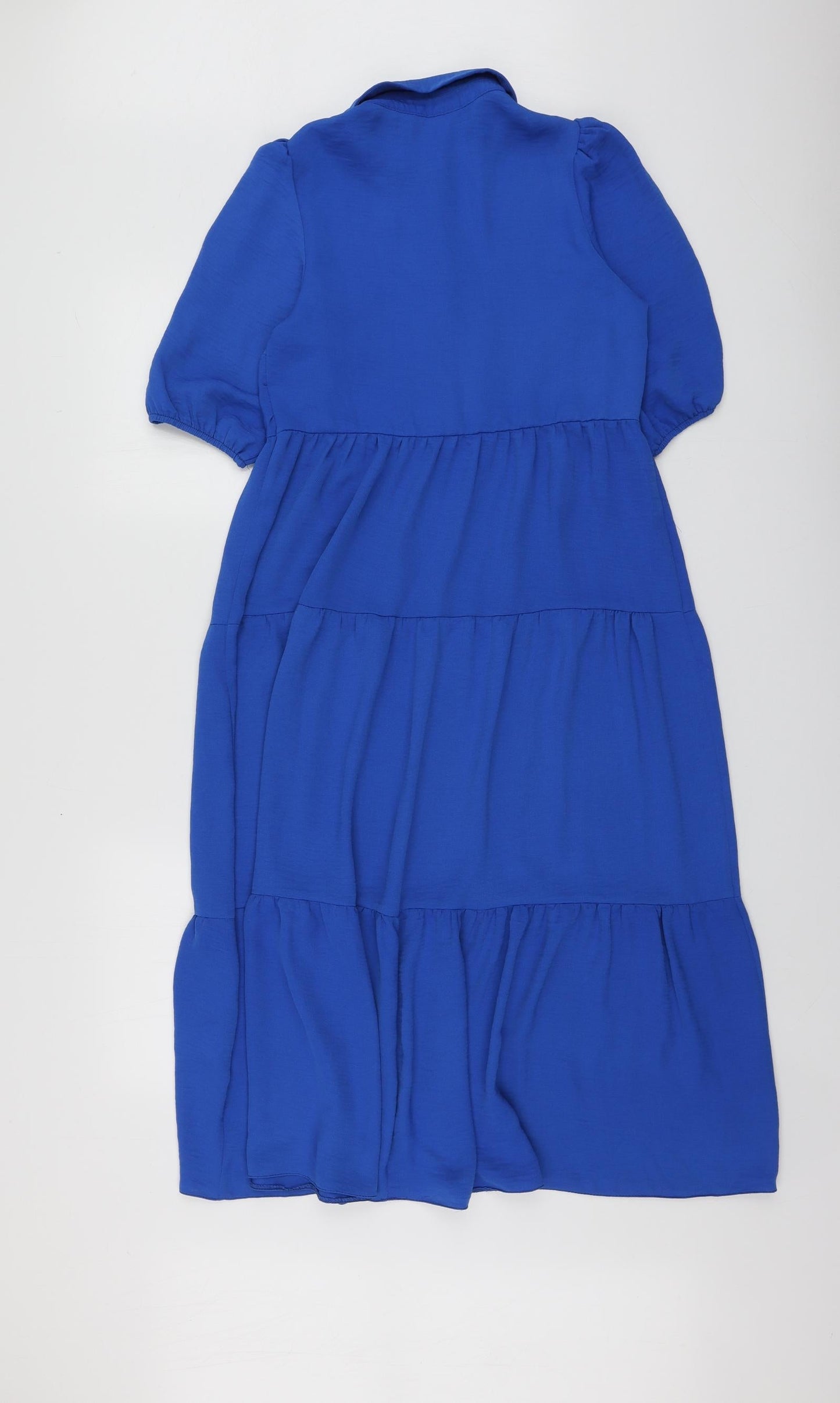 New Look Womens Blue  Polyester Skater Dress  Size 6  Collared