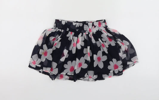 Young Dimension Girls Blue Floral Polyester Skater Skirt Size 3-4 Years  Regular