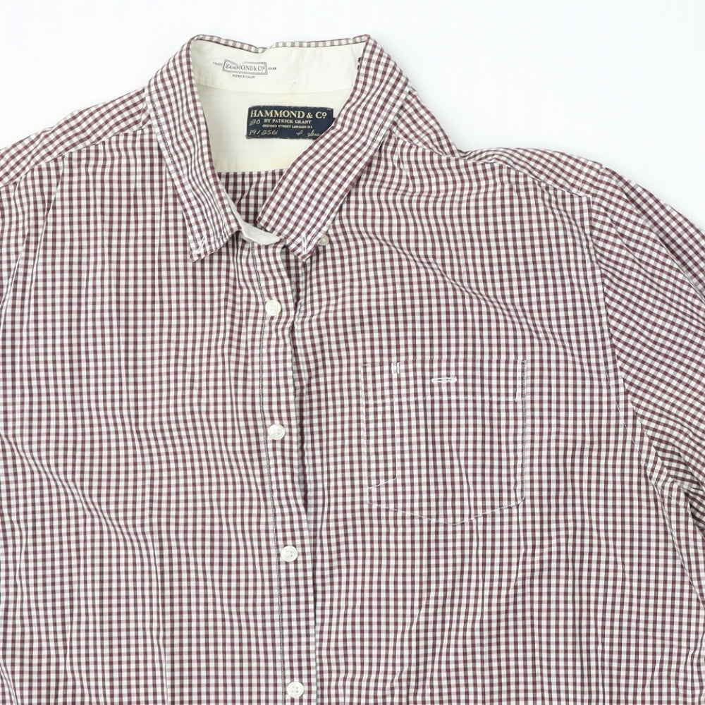 Hammond & Co Mens Multicoloured Check Cotton  Button-Up Size 2XL Collared Button