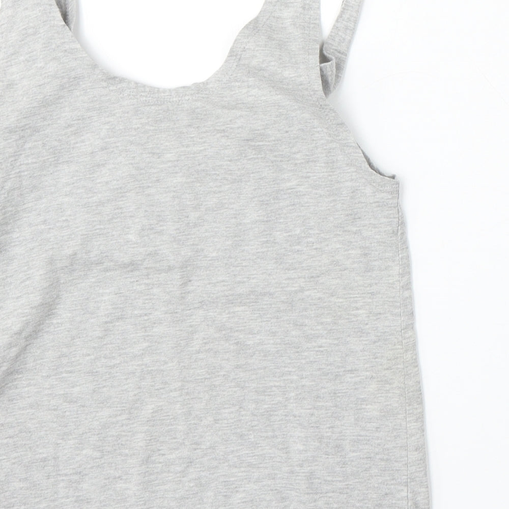 Fashion Union Womens Grey  Cotton Basic Tank Size 8 Round Neck