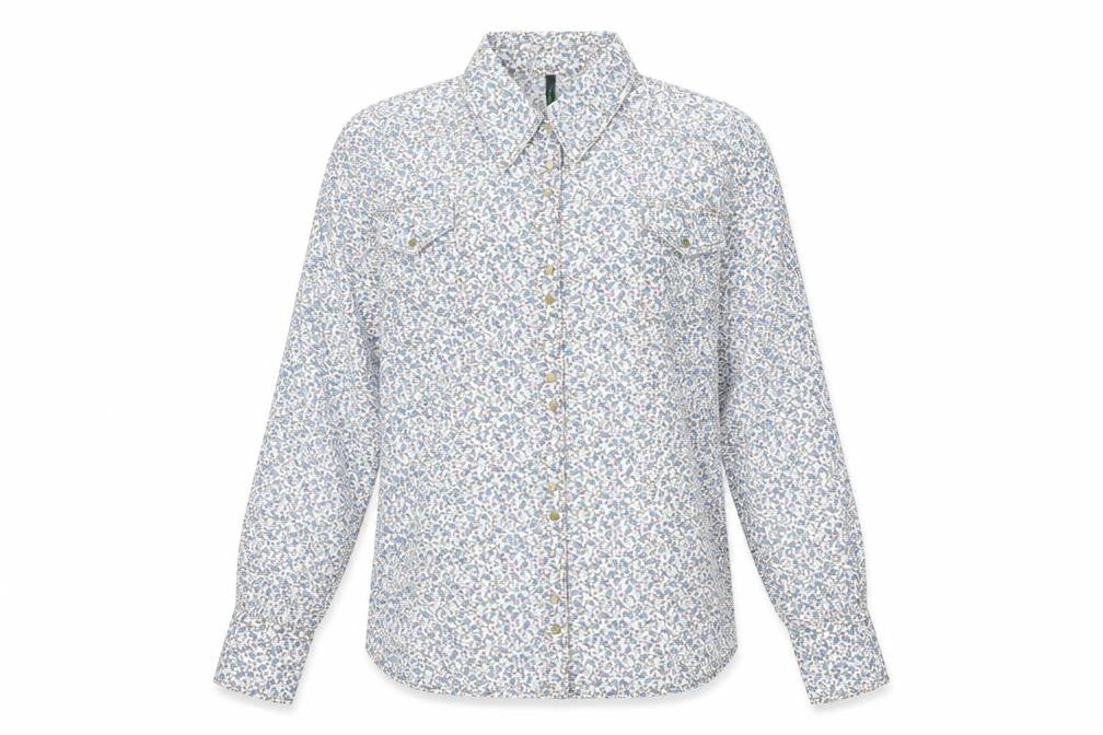 United Colors of Benetton Womens Multicoloured Floral Cotton Basic Button-Up Size S Collared