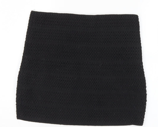 Ricki Womens Black  Polyester A-Line Skirt Size S