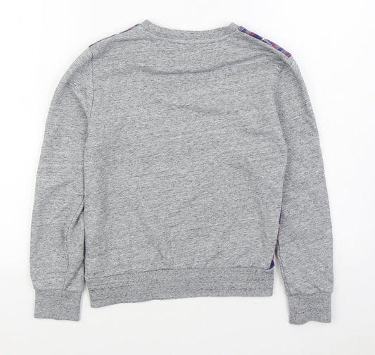 Johnnie b Boys Grey Plaid Cotton Pullover Sweatshirt Size 11-12 Years  Pullover