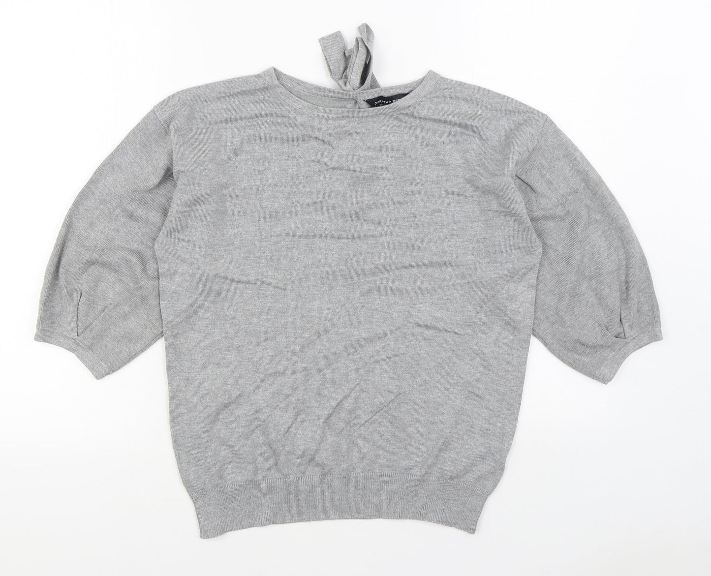 Dorothy Perkins Womens Grey Round Neck  Viscose Pullover Jumper Size 10
