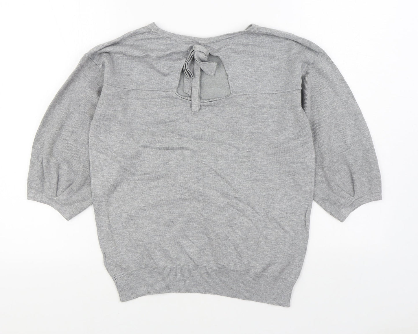 Dorothy Perkins Womens Grey Round Neck  Viscose Pullover Jumper Size 10