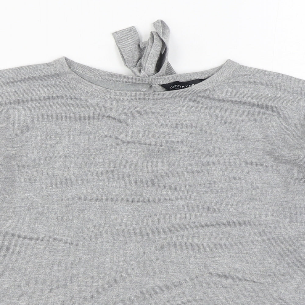 Dorothy Perkins Womens Grey Round Neck  Viscose Pullover Jumper Size 10