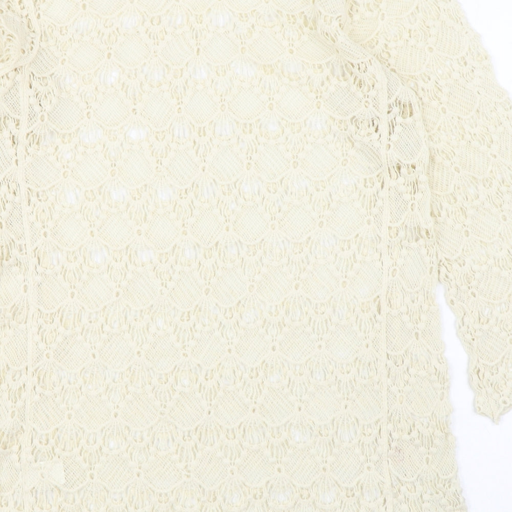 Mirumi Womens Ivory Boat Neck  100% Cotton Pullover Jumper Size M