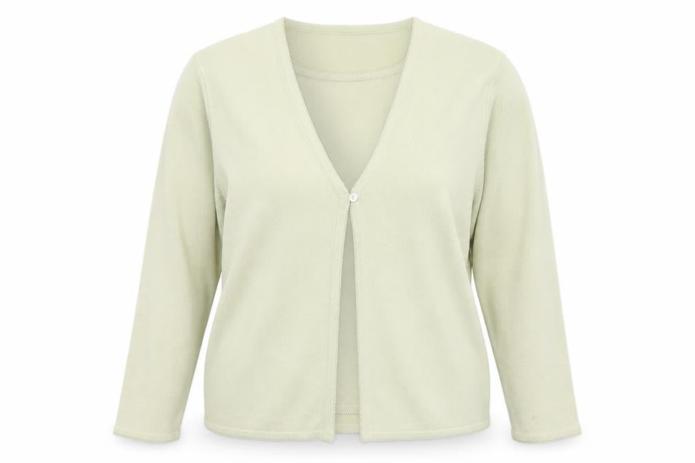 Debbie Morgan Womens Beige V-Neck  Acrylic Cardigan Jumper Size S