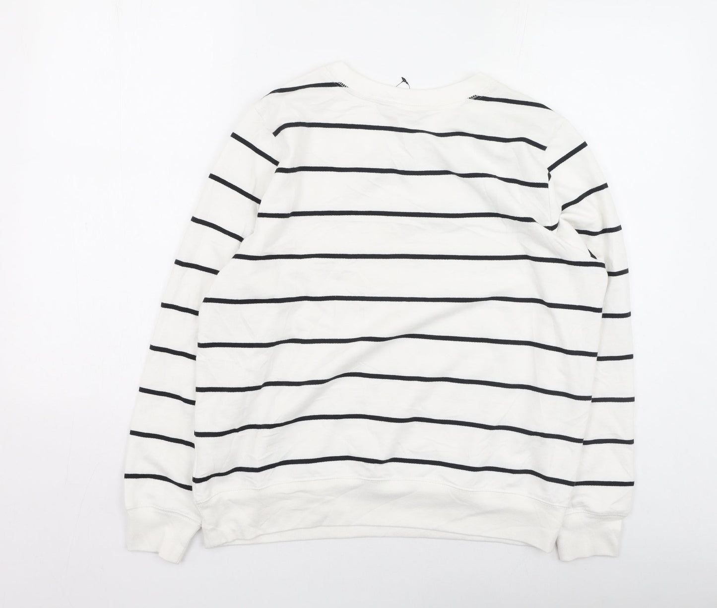 Marks and Spencer Mens Multicoloured Striped Polyester Pullover Sweatshirt