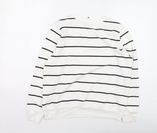 Marks and Spencer Mens Multicoloured Striped Polyester Pullover Sweatshirt