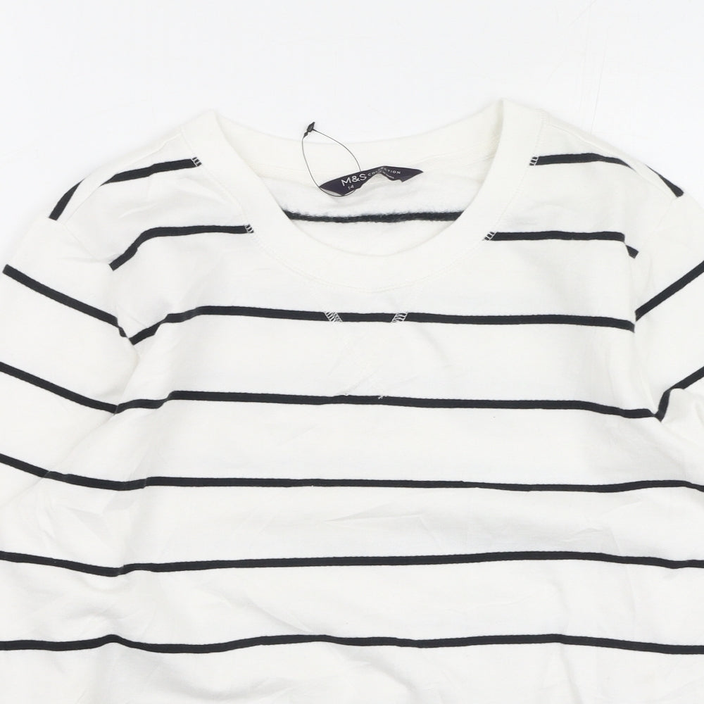 Marks and Spencer Mens Multicoloured Striped Polyester Pullover Sweatshirt