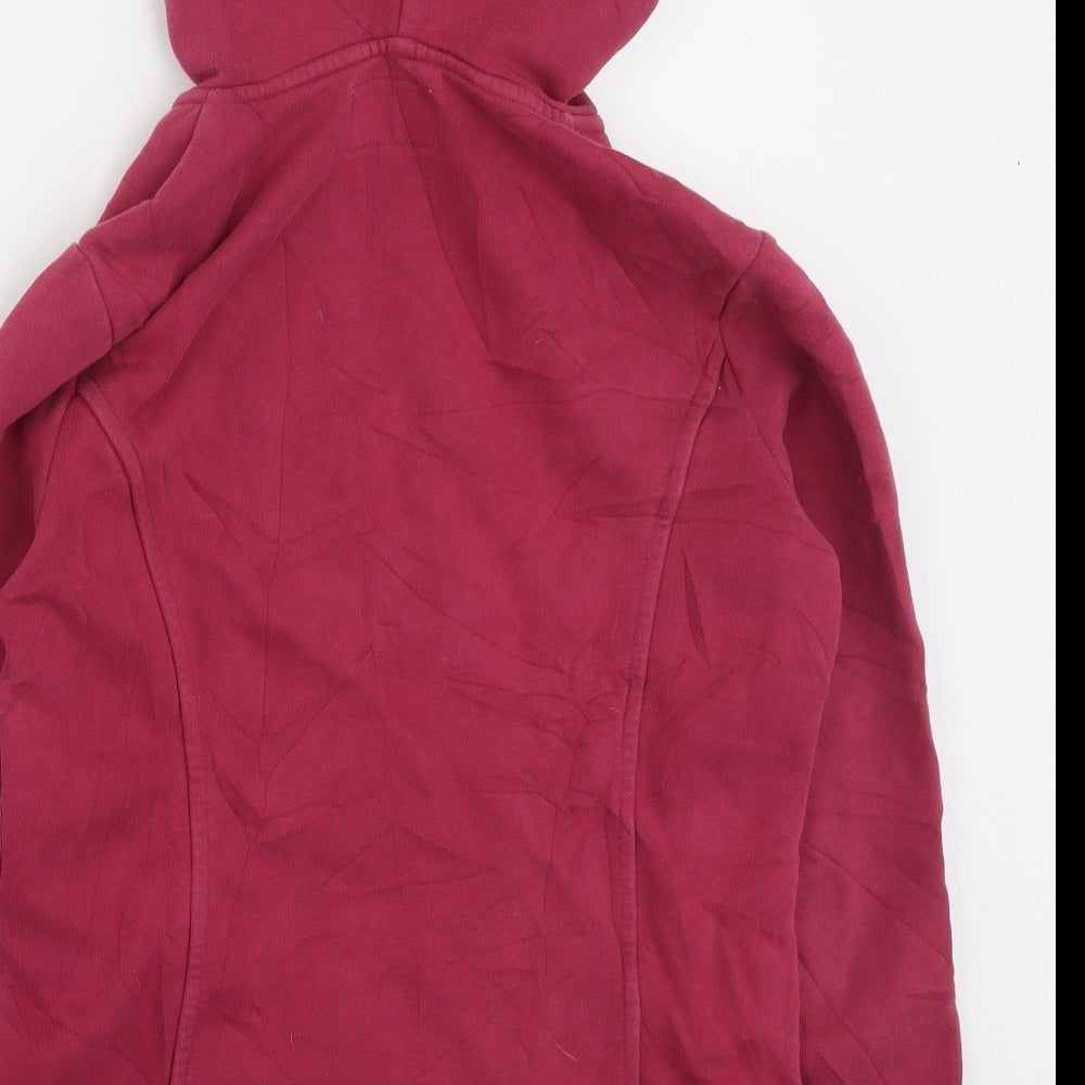 Marks and Spencer Womens Red Round Neck  Cotton Full Zip Jumper Size M