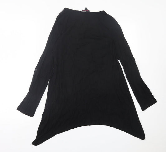 Papaya Womens Black  Viscose A-Line  Size 10  Crew Neck Pullover