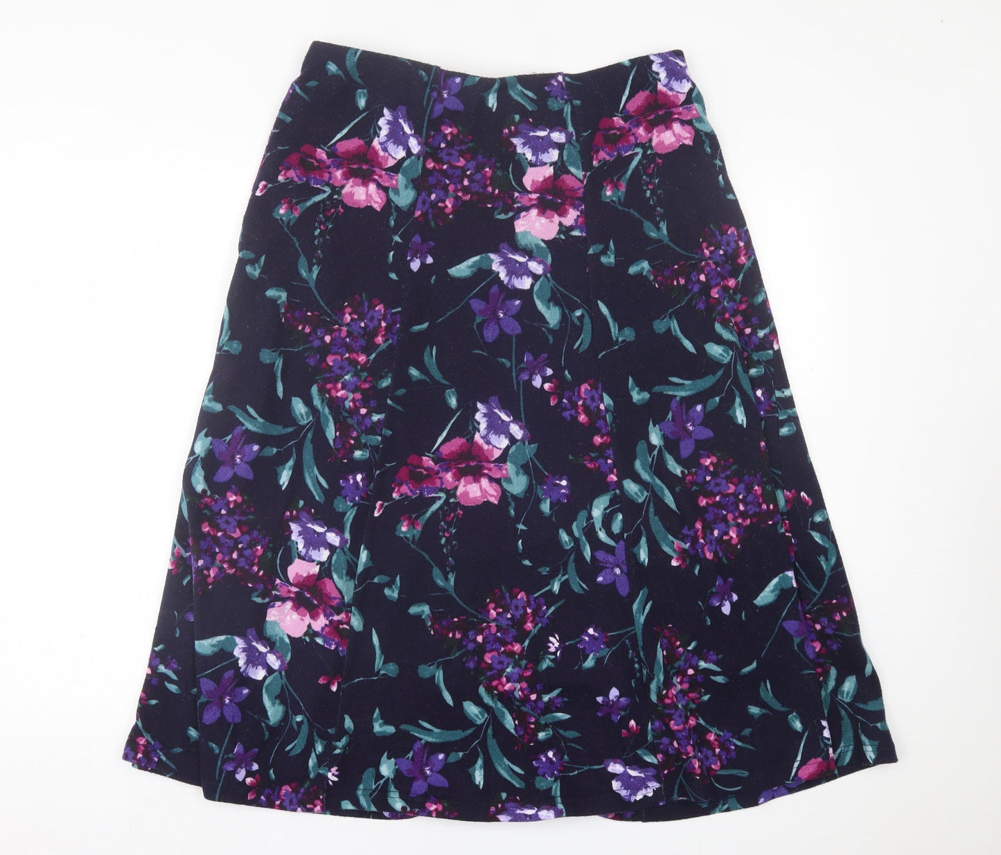 Anna Rose  Womens Purple Floral Polyester A-Line Skirt Size 12