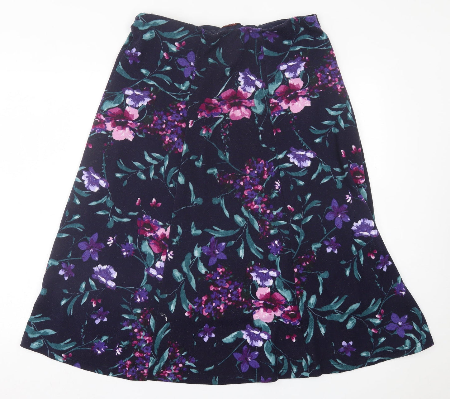 Anna Rose  Womens Purple Floral Polyester A-Line Skirt Size 12