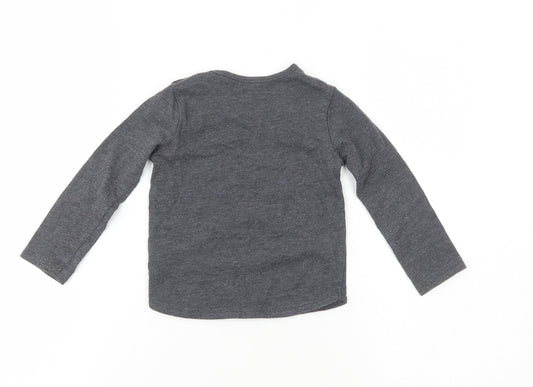TU Girls Grey  Cotton Pullover Casual Size 9-12 Months Crew Neck