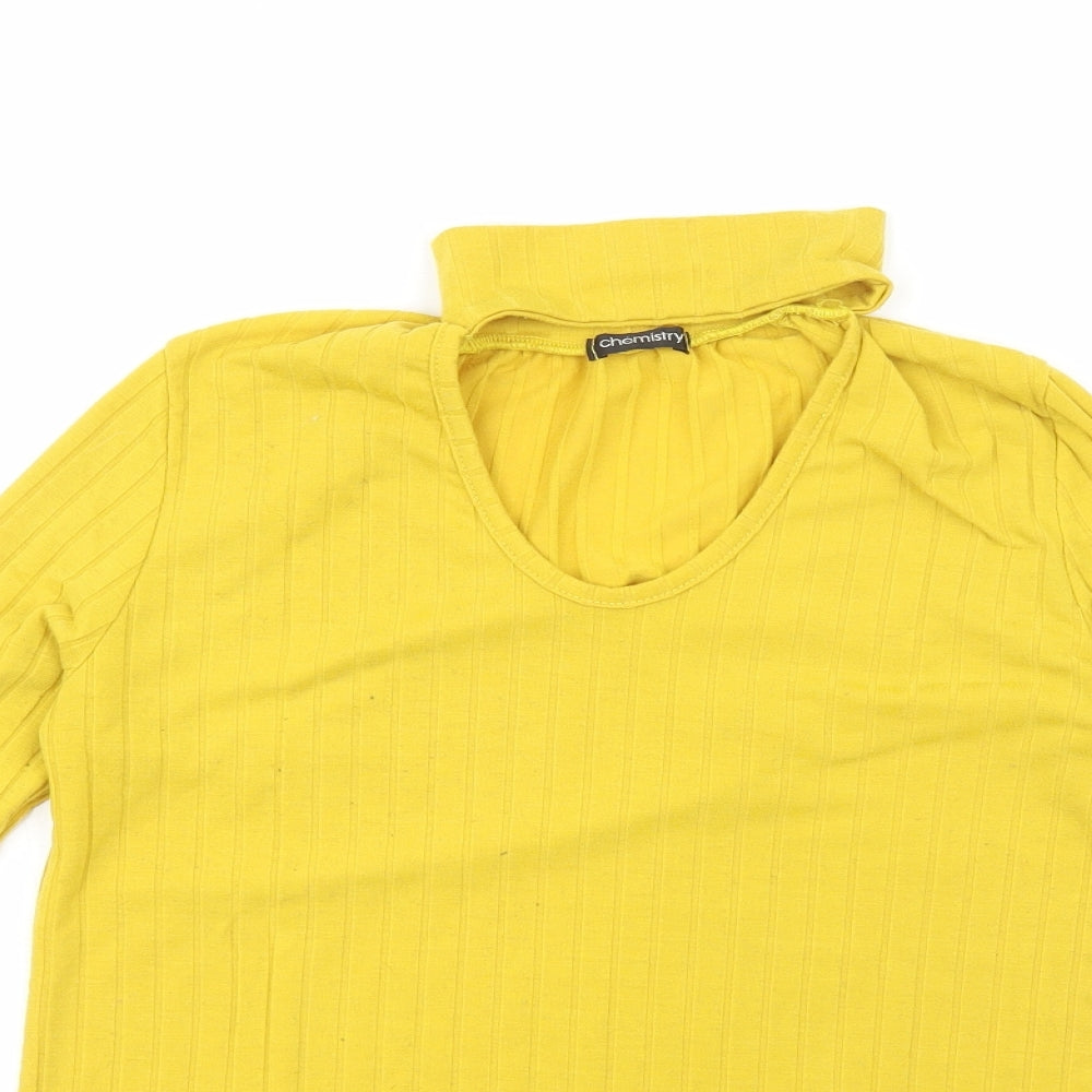 Chemistry  Womens Yellow  Polyester Pullover Sweatshirt Size 12