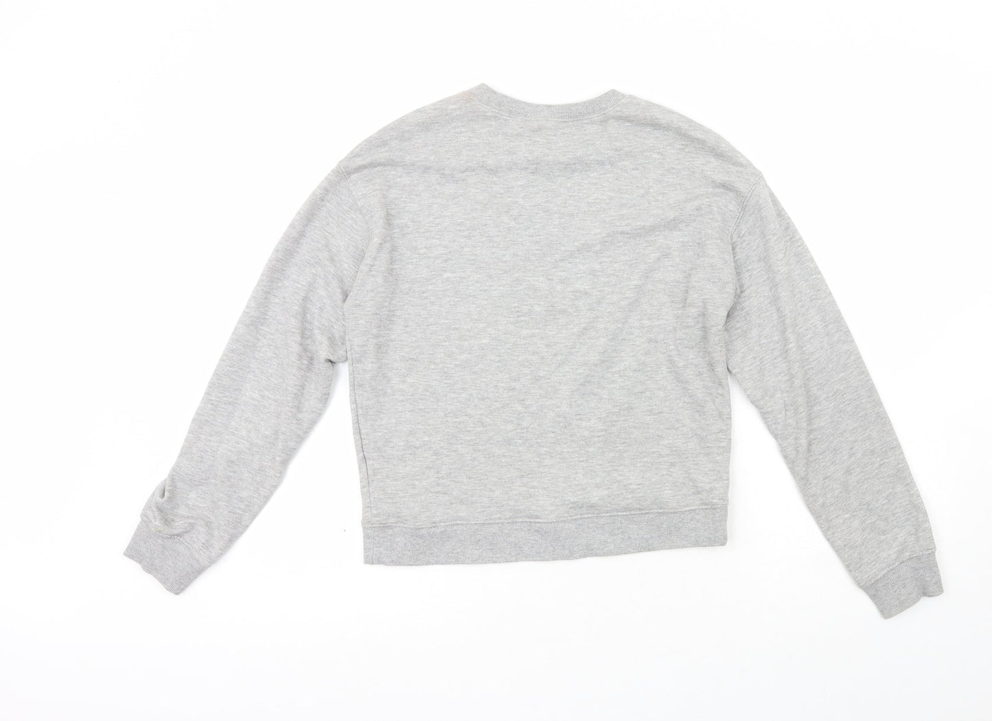 H&M Womens Grey Crew Neck  Cotton Pullover Jumper Size XS   - Love
