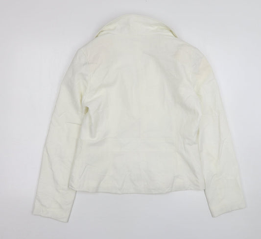 Poetic Land Womens White  Modal Jacket Suit Jacket Size 14