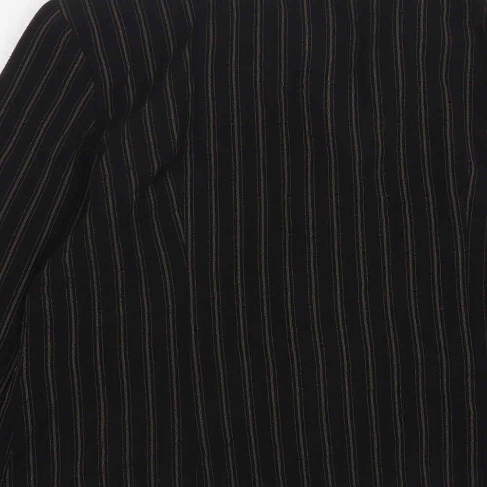 EWM Womens Brown Striped Polyester Jacket Suit Jacket Size 14