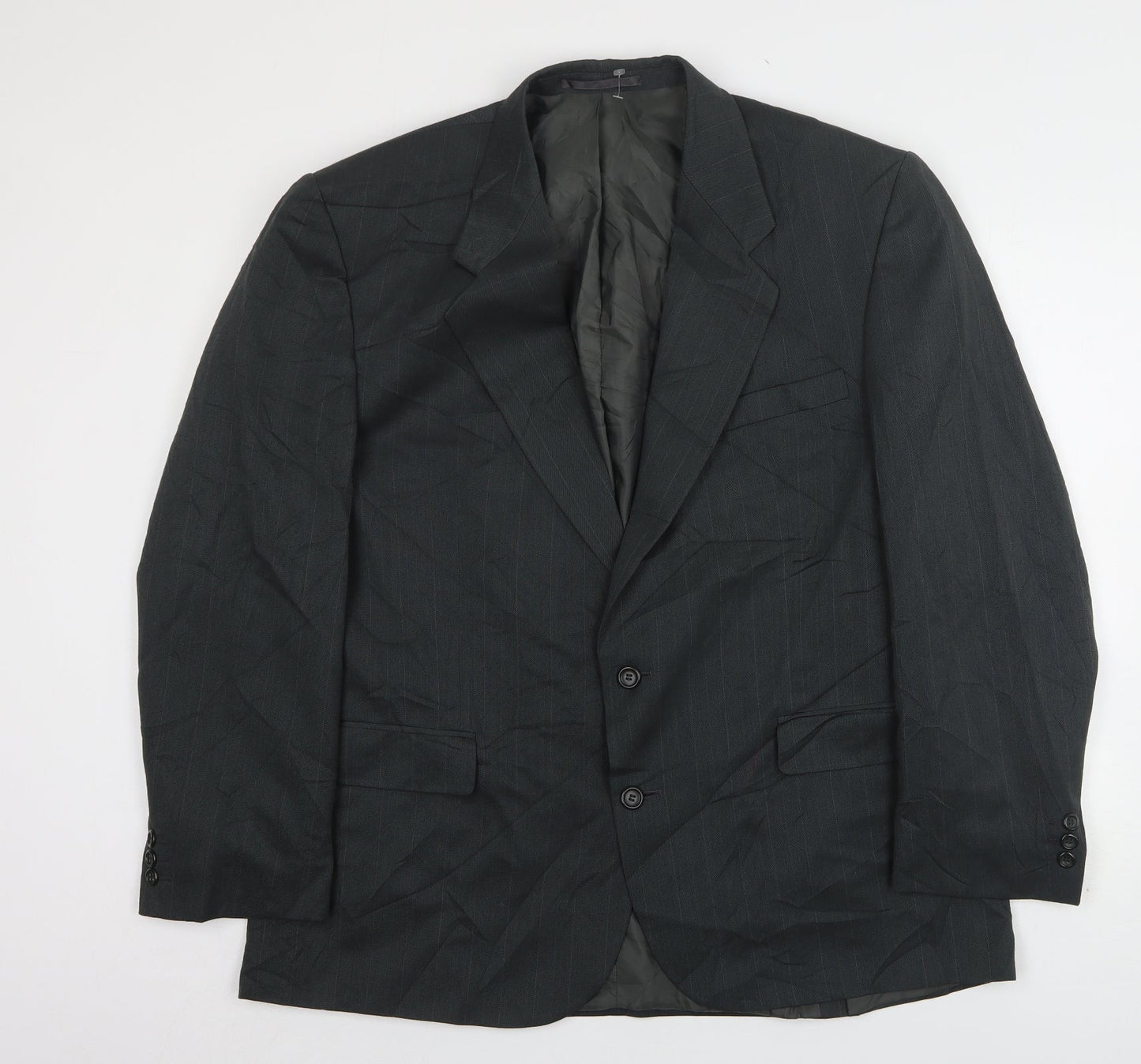 Berkertex Mens Green Striped Wool Jacket Suit Jacket Size 46