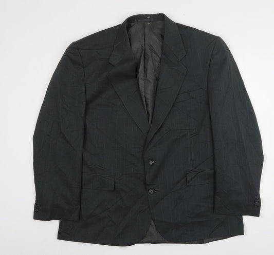Berkertex Mens Green Striped Wool Jacket Suit Jacket Size 46