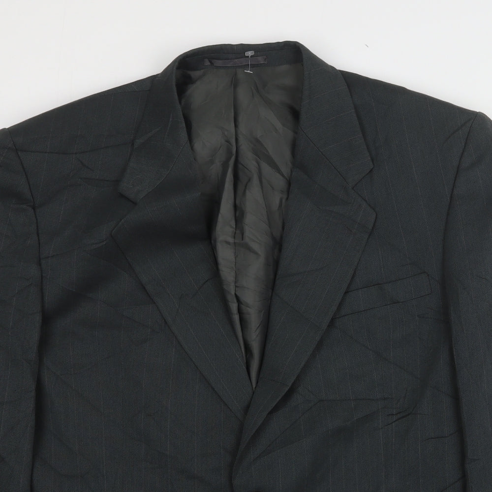 Berkertex Mens Green Striped Wool Jacket Suit Jacket Size 46