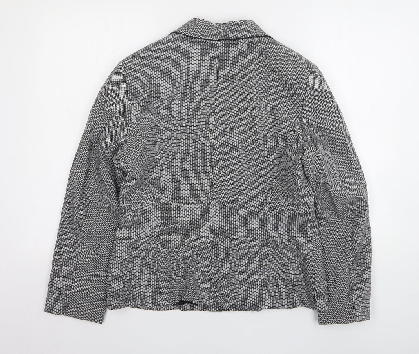 Marks and Spencer Womens Grey Geometric Polyester Jacket Suit Jacket Size 14