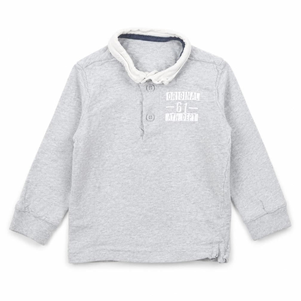 Mothercare Boys Grey  Cotton Basic Polo Size 9-12 Months Collared