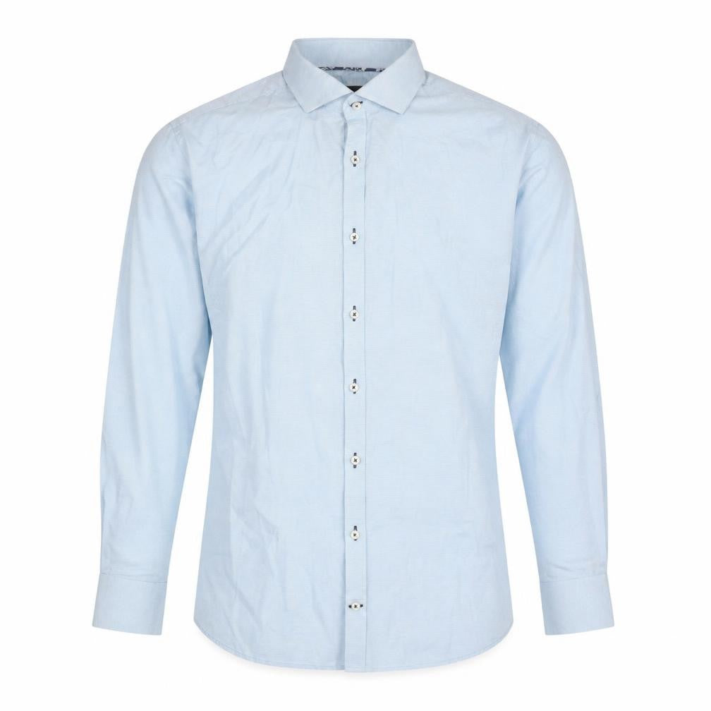 Bruun & Stengade Mens Blue  Cotton  Button-Up Size 42 Collared Button