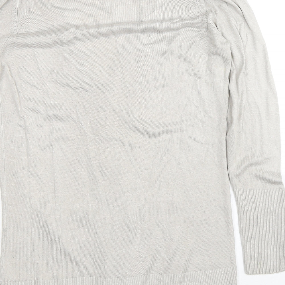 Marks and Spencer Womens Silver V-Neck  Acrylic Cardigan Jumper Size 12