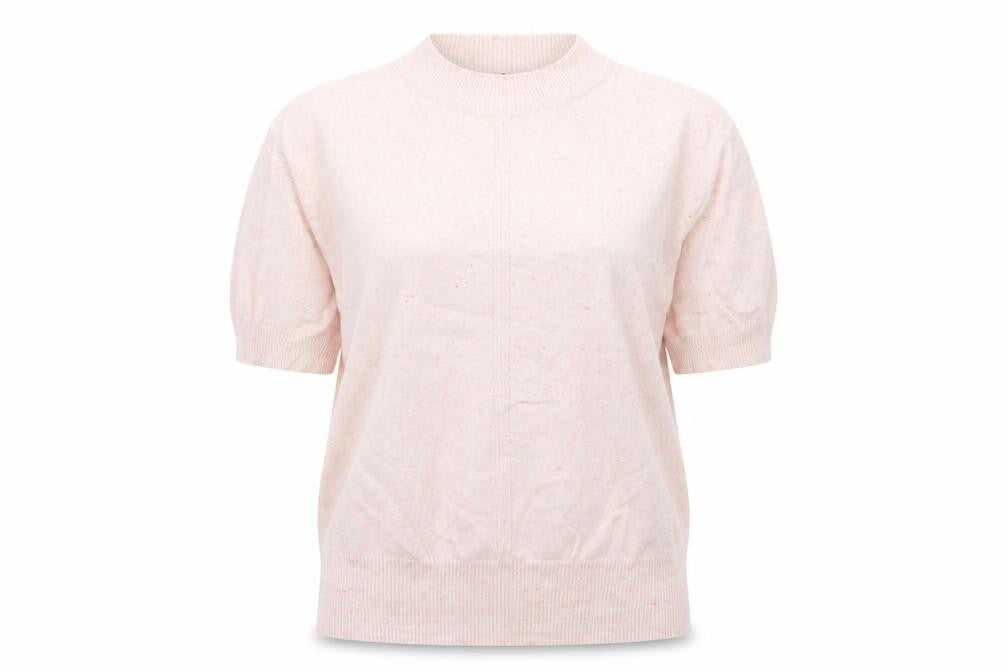 Marks and Spencer Womens Pink Mock Neck  Cotton Pullover Jumper Size S