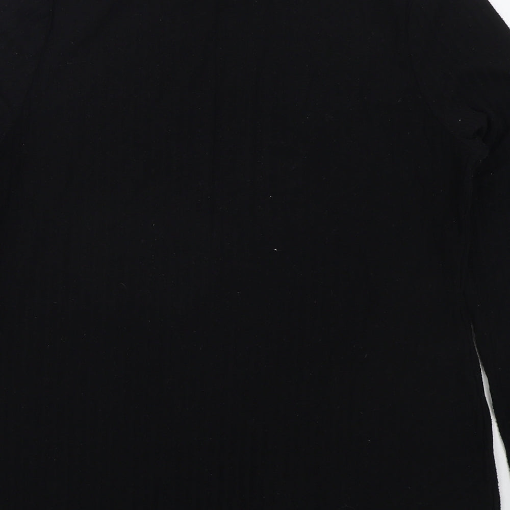 Papaya Womens Black Crew Neck  Polyester Pullover Jumper Size 14