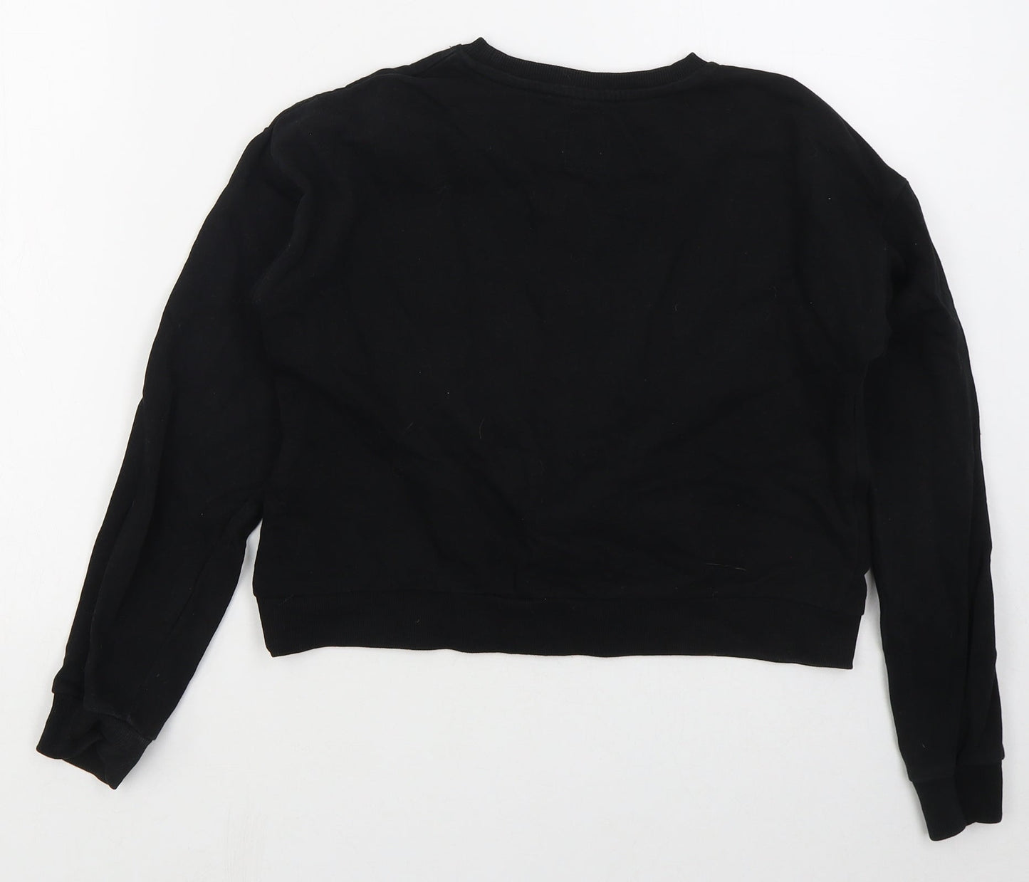 Sinsay Womens Black  Cotton Pullover Sweatshirt Size XS  Pullover - Current Mood
