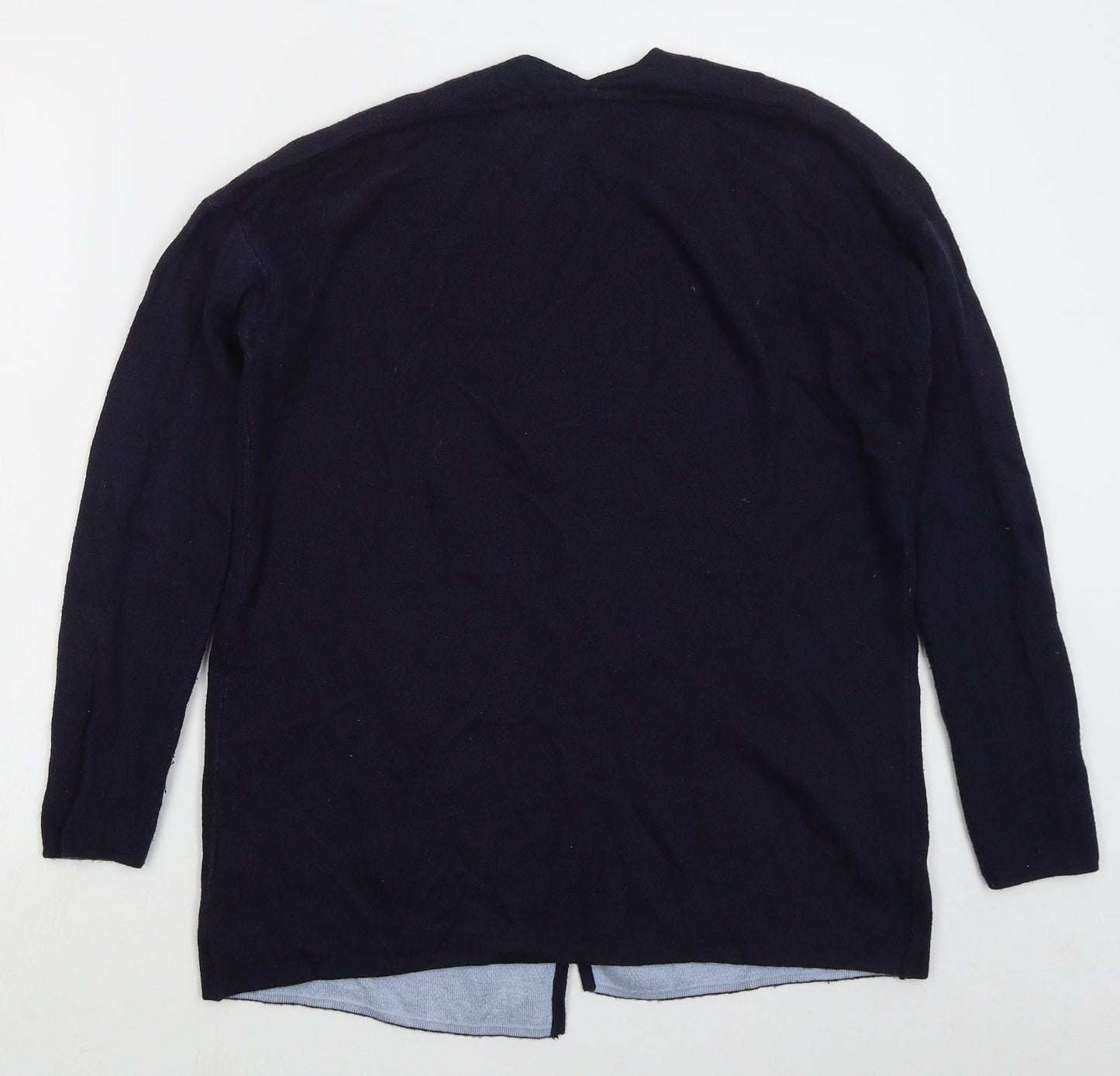 Marks and Spencer Womens Blue V-Neck  Nylon Cardigan Jumper Size 8