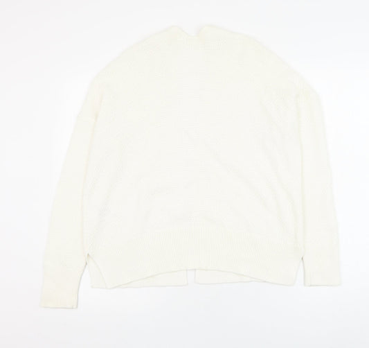 Gap Womens White Square Neck  Cotton Cardigan Jumper Size S