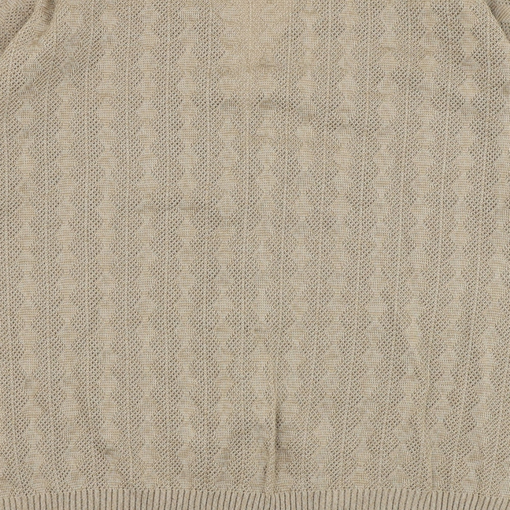 Maidment Womens Brown V-Neck  Polyester Cardigan Jumper Size M